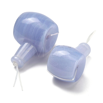 Natural Blue Lace Agate 3-Hole Guru Beads for Buddhist Jewelry Making G-K403-09-1
