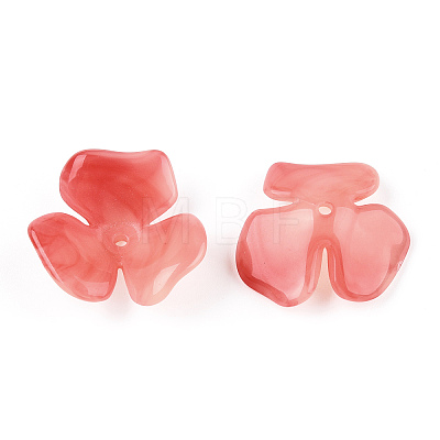 Two-tone Opaque Acrylic Bead Caps OACR-G034-03B-1