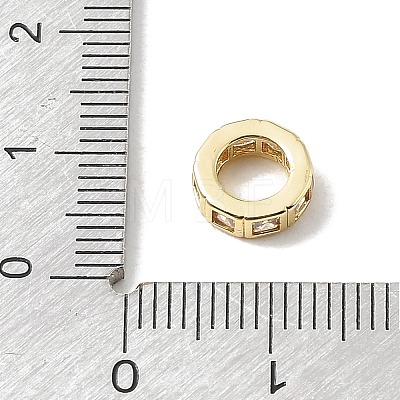 Brass Pave Cubic Zirconia European Beads CU-CBA389D-02G-06-1