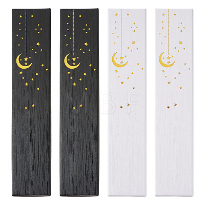 6Pcs 2 Colors Gold Stamping Moon Printed Cardboard Paper Jewelry Necklace Packaging Boxes CON-TA0001-46-1