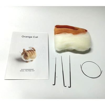 Animal Cat Shape Needle Felting Starter Kit DOLL-PW0002-065C-1