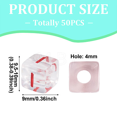 50Pcs Acrylic European Beads MACR-TADJ0001-13I-1