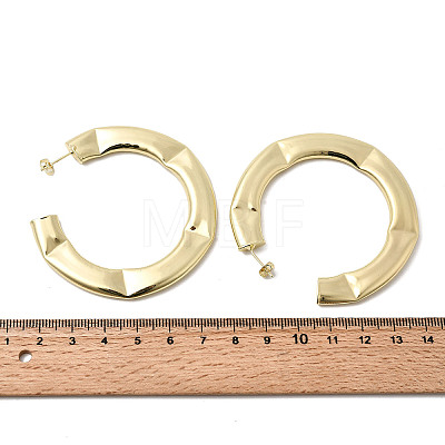 C-Shaped Brass Stud Earrings EJEW-K309-19G-1
