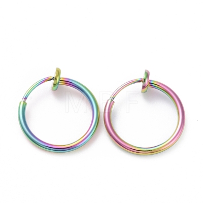 304 Stainless Steel Tubular Clip-on Earrings for Women EJEW-G299-02A-M-1