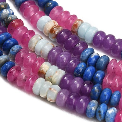 Gradient Color Natural Dyed White Jade & Lapis Lazuli & Synthetic Shoushan Stone Beads Strands GG-CBA1E0E-01C-1