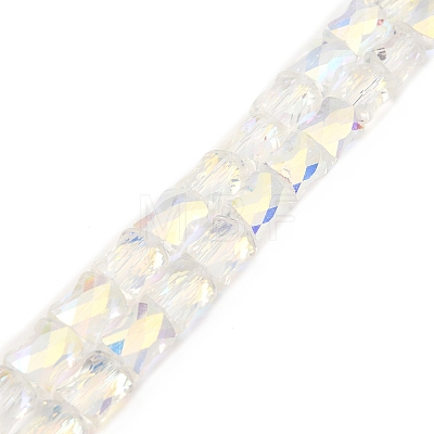 AB Color Plated Transparent Glass Beads Strands EGLA-P051-06A-A09-1