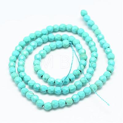 Synthetic Turquoise Bead Strands G-R344-4mm-63-1