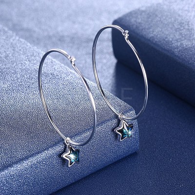 925 Sterling Silver Hoop Earrings EJEW-BB30561-1