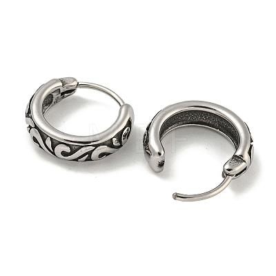 316 Surgical Stainless Steel Hoop Earrings EJEW-D096-23C-AS-1