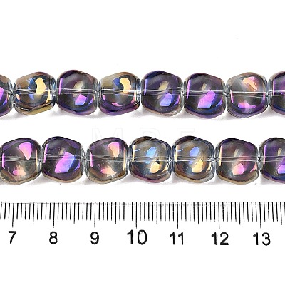 Electroplate Glass Beads Strands EGLA-N012-07W-1