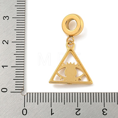 Ion Plating(IP) 304 Stainless Steel Crystal Rhinestone European Dangle Charms STAS-U005-28G-1