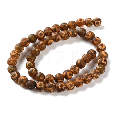 Dyed & Heated Tibetan Style dZi Beads Strands G-P564-A01-01B-1