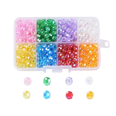 8 Colors Eco-Friendly Transparent Acrylic Beads TACR-X0001-07-6mm-1