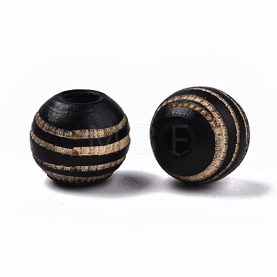 Painted Natural Wood Beads X-WOOD-T021-54A-M-1