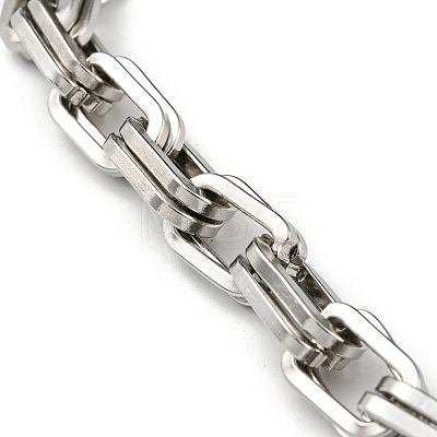 201 Stainless Steel Chunky Rectangle Link Chain Bracelets STAS-Z056-18P-1