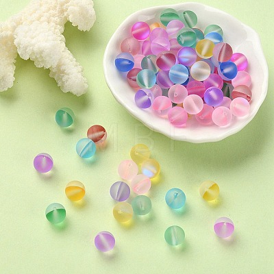 100Pcs Synthetic Moonstone Beads G-YW0001-39B-1