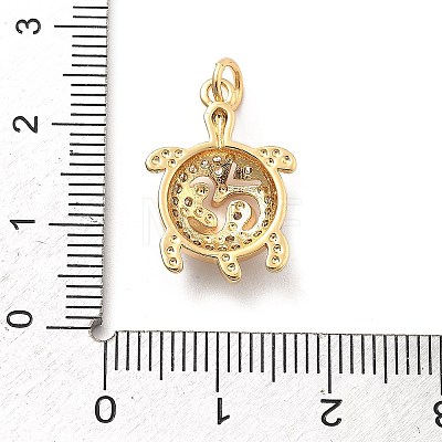 Rack Plating Brass with Cubic Zirconia Pendants KK-Q017-01A-G-1