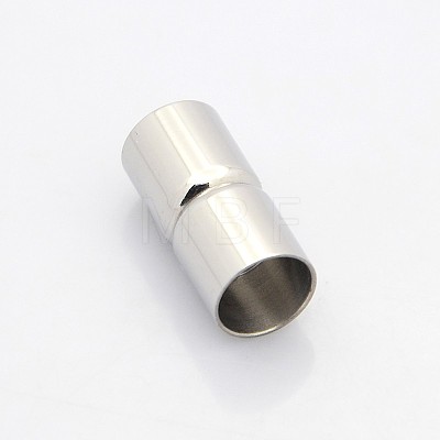 Tarnish Resistant Column 304 Stainless Steel Magnetic Clasps with Glue-in Ends STAS-N041-03-1