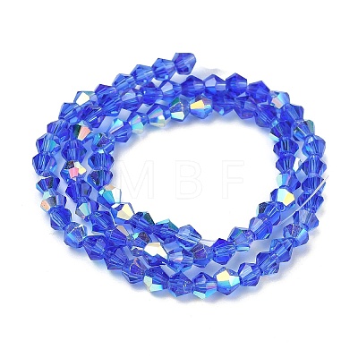 Electroplate Transparent Glass Beads Strands EGLA-K015-18M-1