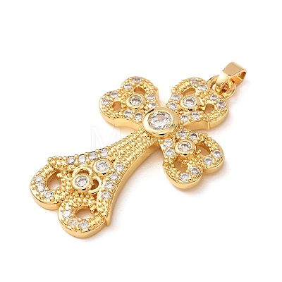 Brass Micro Pave Cubic Zirconia Pendants CU-CBA2F11-17G-1