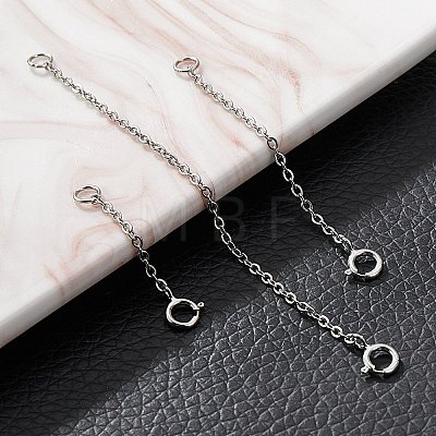 3Pcs 3 Style Rhodium Plated 925 Sterling Silver Chain Extender FIND-SZ0001-74P-1
