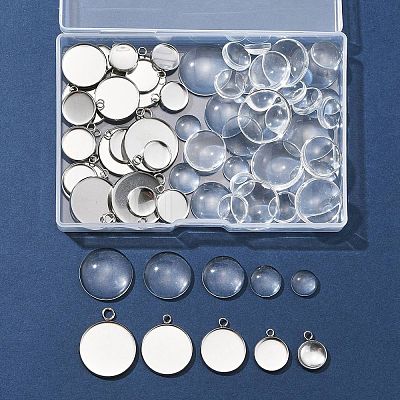 DIY Blank Dome Pendant Making Kit DIY-FS0005-47-1