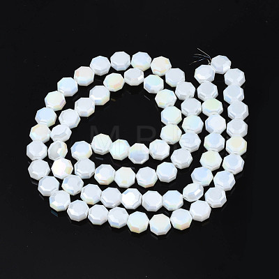 Electroplate Opaque Solid Color Glass Beads Strands EGLA-N002-27-A07-1