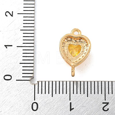 Brass Pave Cubic Zirconia Connector Charms KK-Z072-06G-05-1