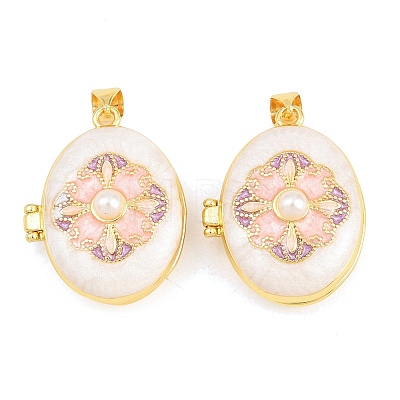 Brass Locket Pendants KK-D232-01G-04-1