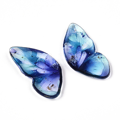 Epoxy Resin Butterfly Wings Cabochons CRES-N035-02B-1