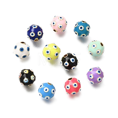 Brass Enamel Beads KK-CBA0E55-01B-G-1