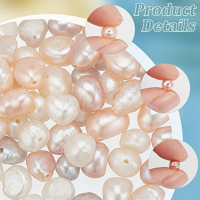 75Pcs 5 Style Natural Cultured Freshwater Pearl Beads PEAR-WR0001-04-1