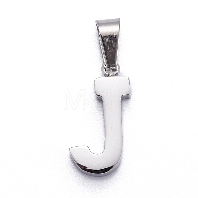 Non-Tarnish 304 Stainless Steel Letter Pendants LS-STAS-H127-J-P-1