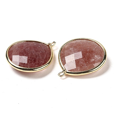 Natural Strawberry Quartz Pendants G-B009-07G-V-1