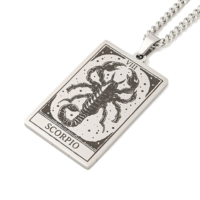 Non-Tarnish 304 Stainless Steel Tarot Pendant Necklaces NJEW-A026-01P-08-1