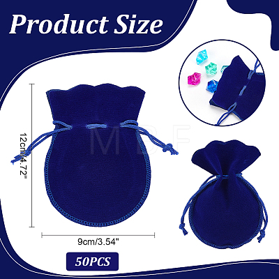  50Pcs Gourd Velvet Drawstring Bags TP-NB0001-64C-1