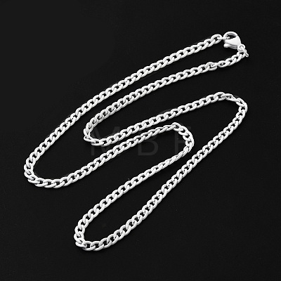 Spray Painted 201 Stainless Steel Curb Chain Necklaces NJEW-R258-01A-1