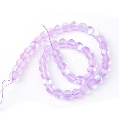 Synthetic Moonstone Beads Strands G-R375-6mm-A02-1