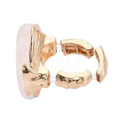 Natural Quartz Crystal Stretch Finger Rings RJEW-N055-01F-1