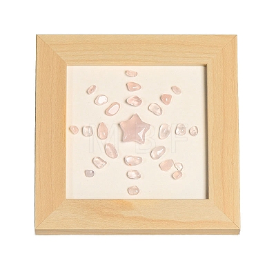 Natural Rose Quartz and Wooden Picture Frame PW-WGC7E17-05-1