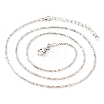 304 Stainless Steel Round Snake Chain Necklaces for Women NJEW-G140-06B-P-1