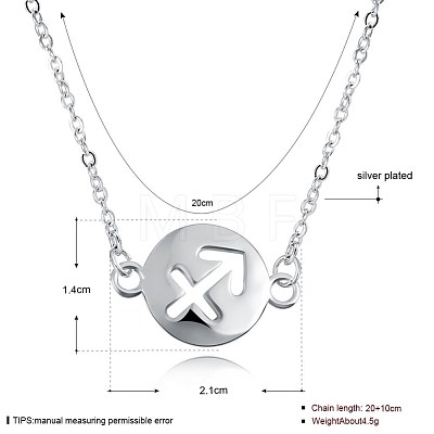 Fashion Brass Constellation/Zodiac Sign Pendant Necklaces NJEW-BB20151-1