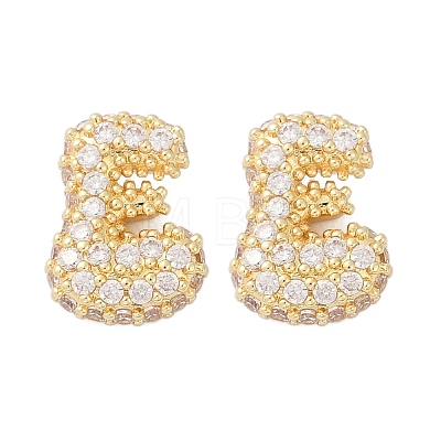 Brass Micro Pave Cubic Zirconia Stud Earrings EJEW-Z091-04G-E-1