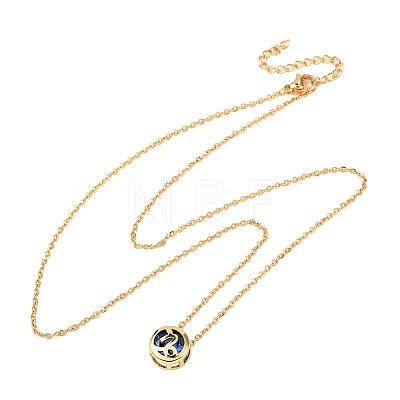 Brass Pave Cubic Zirconia Birth Stone Constellation Pendant Cable Chain Necklaces LS-NJEW-D334-01G-06-1