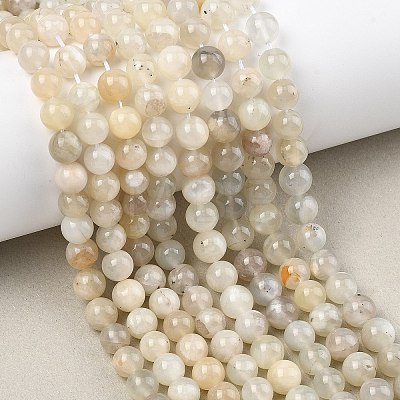 Natural White Moonstone Beads Strands G-C277-A01-8mm-1