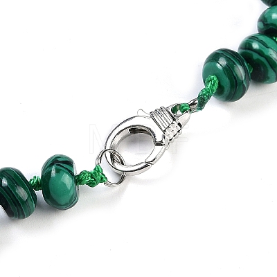 Synthetic Malachite Rondelle Graduated Beaded Necklaces for Women Men NJEW-K388-02K-1