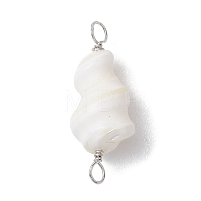 Natural Conch Shell Connector Charms PALLOY-JF02812-01-1