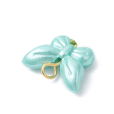 Opaque Acrylic Imitation Pearl Beads Pendants PALLOY-JF04296-02-1