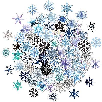 50Pcs Snowflake Paper Stickers PW-WG08003-01-1