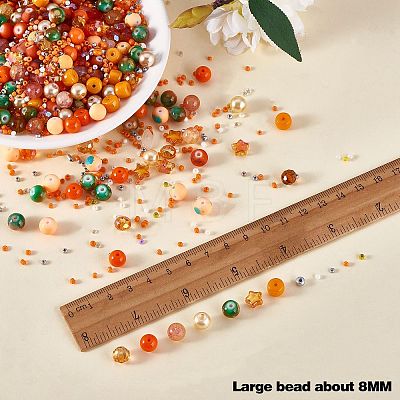 2 Bag Glass Round Beads Set JX547G-1